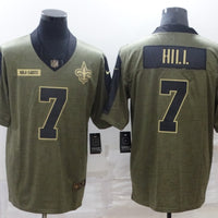 Men's New Orleans Saints Taysom Hill #7 Brown Game Jersey1