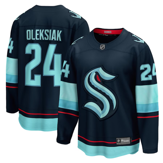 Men's Seattle Kraken Jamie Oleksiak #24 Deep Sea Blue Home Breakaway Player Jersey1