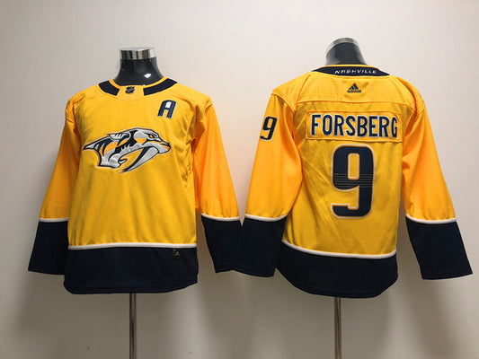 Men's Nashville Predators Filip Forsberg #9 Gold Breakaway Player Jersey1