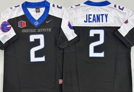 Men's Boise State Broncos Ashton Jeanty #2 Black Player Jersey