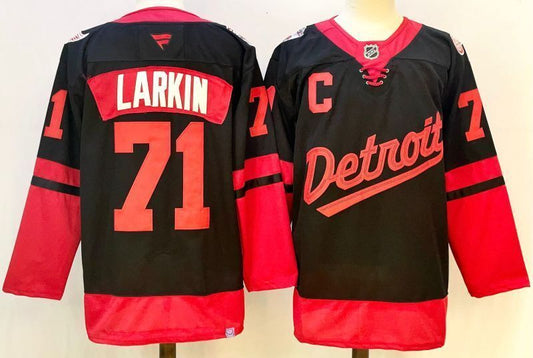 Men's Detroit Red Wings Dylan Larkin #71 Fanatics Black Player Game Jersey