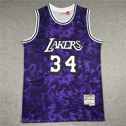 Men's Los Angeles Lakers Shaquille O'Neal #34 Purple Galaxy Swingman Jersey1