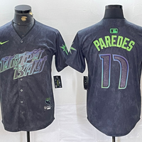 Men's Tampa Bay Rays Isaac Paredes #17 Charcoal 2024 City Connect Limited Player Jersey1