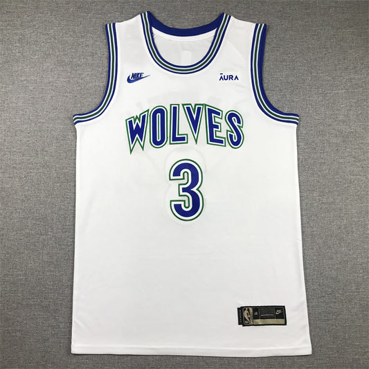 Men's Minnesota Timberwolves Jaden McDaniels #3 White Swingman Player Jersey1