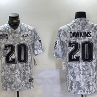 Men's Philadelphia Eagles Brian Dawkins #20 Arctic Camo 2024 Salute to Service Retired Player Limited Jersey1