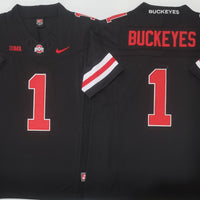 Men's Ohio State Buckeyes #1 Black Player Game Jersey
