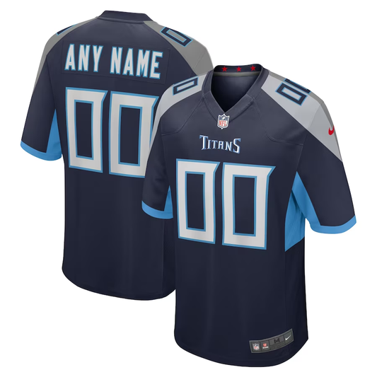 Custom Tennessee Titans Navy Jersey1