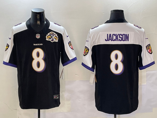 Men's Baltimore Ravens Lamar Jackson #8 Black Vapor F.U.S.E. Limited Jersey1
