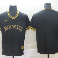 Men's Colorado Rockies Black Replica Blank Jersey1