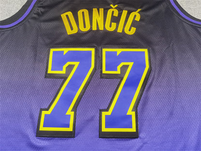 Men's Los Angeles Lakers Luka Doncic #77 Purple 2024/25 Swingman Player Jersey1 - City Edition