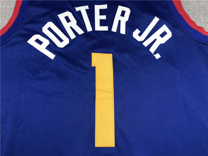 Men's Denver Nuggets Michael Porter Jr. Blue 2023 Fast Break Replica Jersey1