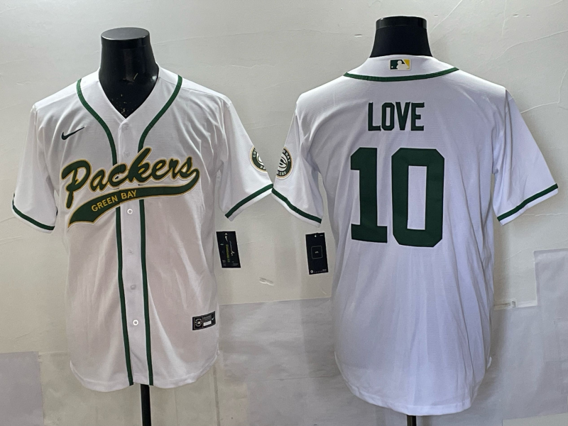 Men's Green Bay Packers Jordan Love #10 White Player Jersey