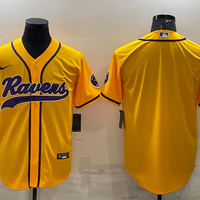 Men's Baltimore Ravens Yellow Blank Jersey1