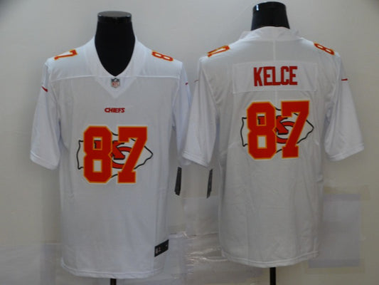Men's Kansas City Chiefs Travis Kelce #87 White Authentic Game Jersey1