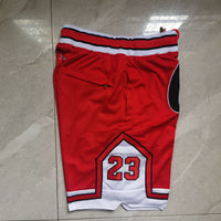 Men's Chicago Bulls No.23 Goat Stitched Red Basketball Shorts1 NEW
