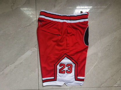 Men's Chicago Bulls No.23 Goat Stitched Red Basketball Shorts1 NEW