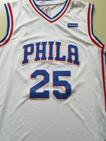 Men's Philadelphia 76ers Ben Simmons #25 White Swingman Jersey1