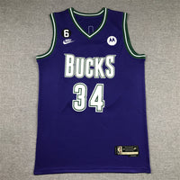 Men's Milwaukee Bucks Giannis Antetokounmpo #34 Purple 2022/23 Swingman Jersey1 - Classic Edition