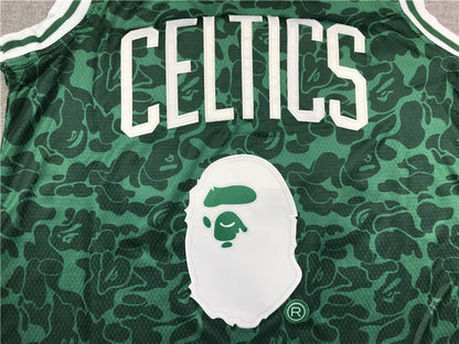 Men's Boston Celtics Bape Mitchell & Ness #93 NBA Green Player Jersey1