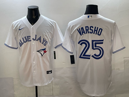 Men's Toronto Blue Jays Daulton Varsho #25 White Home Limited Player Jersey