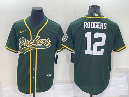 Men's Green Bay Packers Aaron Rodgers #12 Green Game Jersey1 Joint Edition