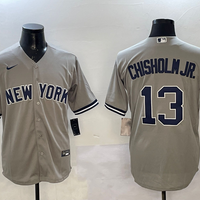 Men's New York Yankees Jazz Chisholm Jr. #13 Gray Replica Player Jersey1