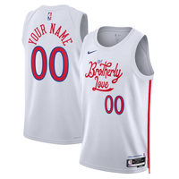 Men's Philadelphia 76ers White 2022/23 Swingman Custom Jersey1 - City Edition