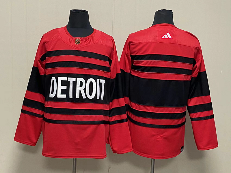 Men's Detroit Red Wings Red Blank Jersey1