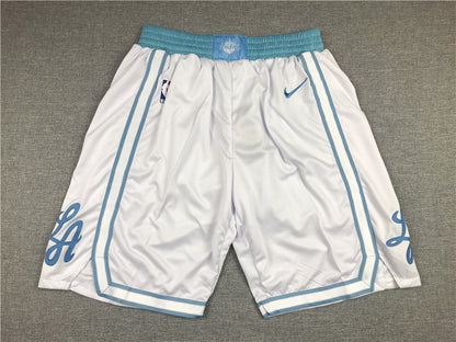 Men's Los Angeles Lakers White City Edition Basketball Shorts1
