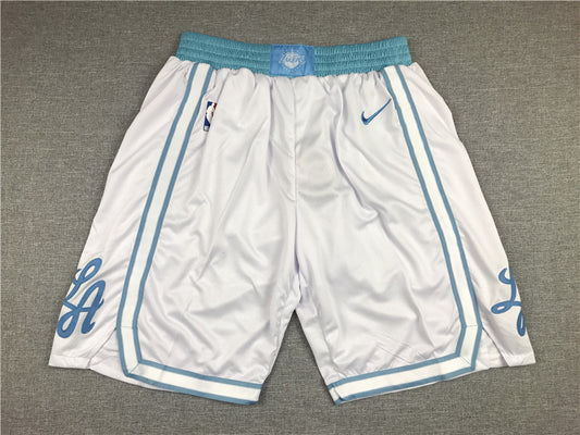 Men's Los Angeles Lakers White City Edition Basketball Shorts1