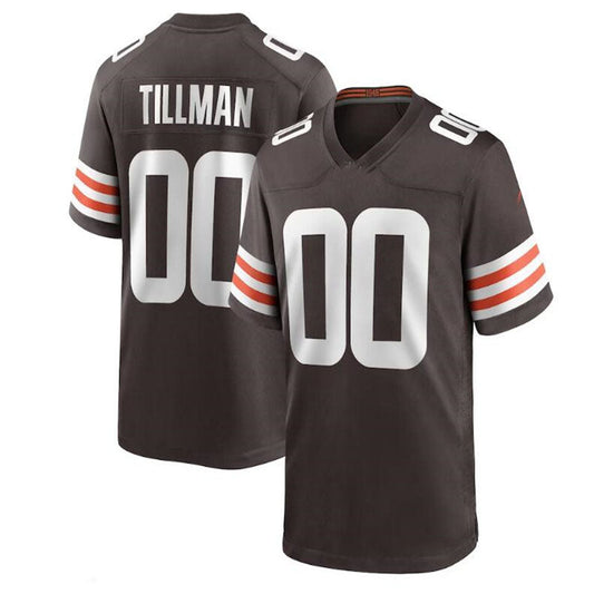 Custom1 Cleveland Browns Cedric Tillman Brown 2023 Draft Pick Game Jersey1 Stitched American Football Jerseys