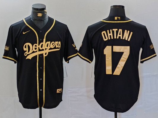 Men's Los Angeles Dodgers Shohei Ohtani #17 Black Game Team Jersey1