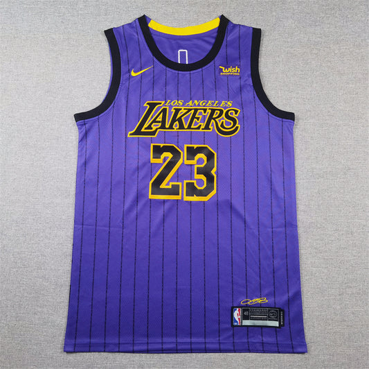Men's Los Angeles Lakers LeBron James #23 Purple Swingman Jersey1 - City Edition