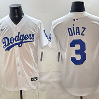Men's Los Angeles Dodgers Edwin Diaz #3 White Home Replica Jersey