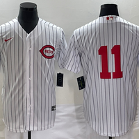 Men's Cincinnati Reds Barry Larkin #11 White 2022 MLB at Field of Dreams Game Authentic Player Jersey1