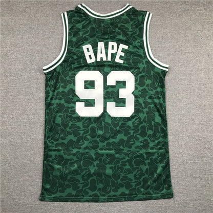 Men's Boston Celtics Bape Mitchell & Ness #93 NBA Green Player Jersey1