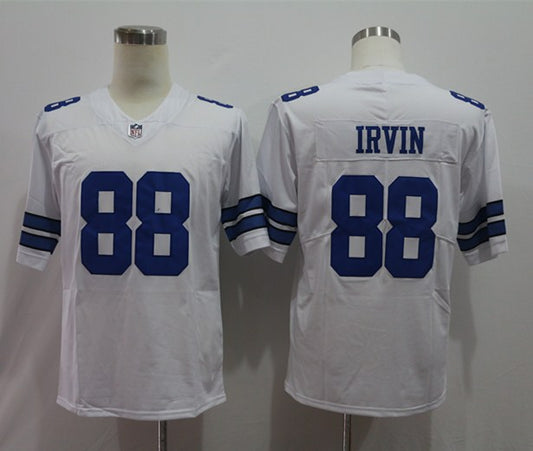 Men's Dallas Cowboys Michael Irvin #88 White Custom1 Game Jersey1