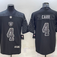 Men's Las Vegas Raiders Derek Carr #4 Black RFLCTV Limited Jersey1