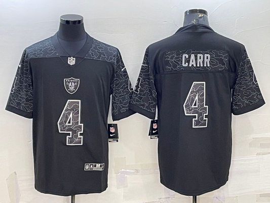 Men's Las Vegas Raiders Derek Carr #4 Black RFLCTV Limited Jersey1