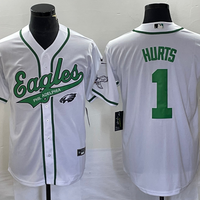Men's Philadelphia Eagles Jalen Hurts #1 White Game Jersey1 Joint Edition