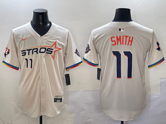 Men's Houston Astros Cam Smith #11 Cream 2025 City Connect Limited Player Jersey1