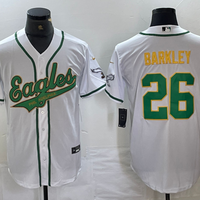 Men's Philadelphia Eagles Saquon Barkley #26 White Player Game Jersey1 Joint Edition