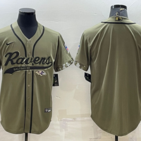Men's Baltimore Ravens Olive 2022 Salute To Service Limited Blank Jersey1