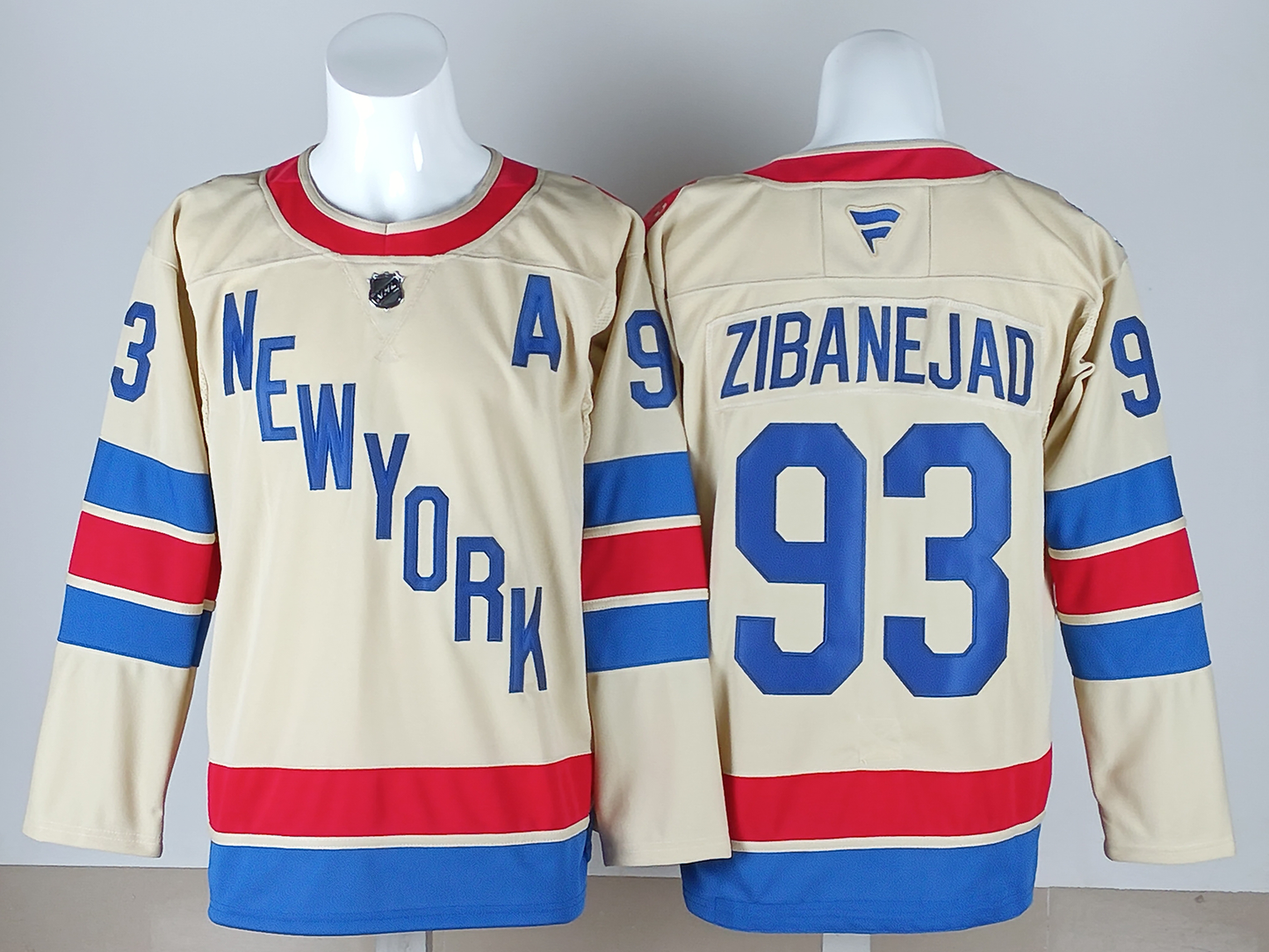Men's New York Rangers Mika Zibanejad #93 Beige Breakaway Player Jersey