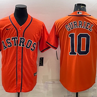 Men's Houston Astros Yuli Gurriel #10 Orange Replica Player Jersey1