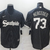 Men's Chicago White Sox Yermin Mercedes #73 Black Replica Baseball Jersey1