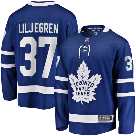 Men's Toronto Maple Leafs Timothy Liljegren #37 Fanatics Blue Home Breakaway Player Jersey