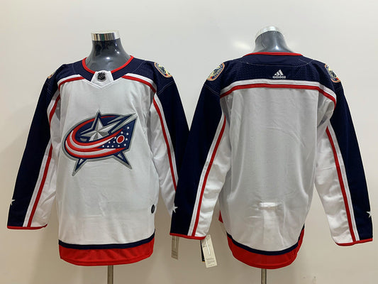 Men's Columbus Blue Jackets White Breakaway Away Blank Jersey1