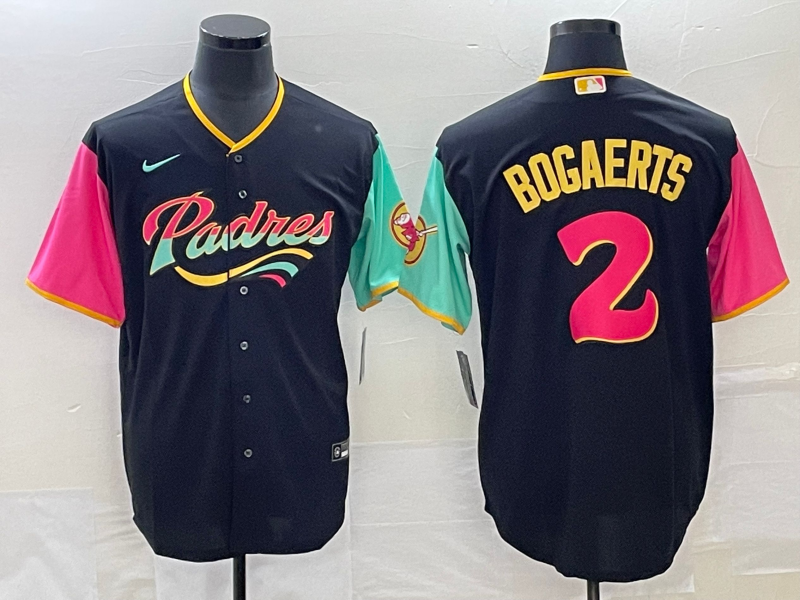 Men's San Diego Padres Xander Bogaerts #2 Black City Connect Replica Player Jersey1