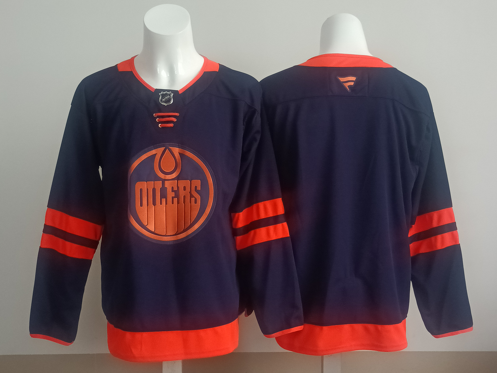 Men's Edmonton Oilers Navy Player Blank Jersey